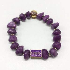 Omega Psi Phi Natural Stone Bracelet